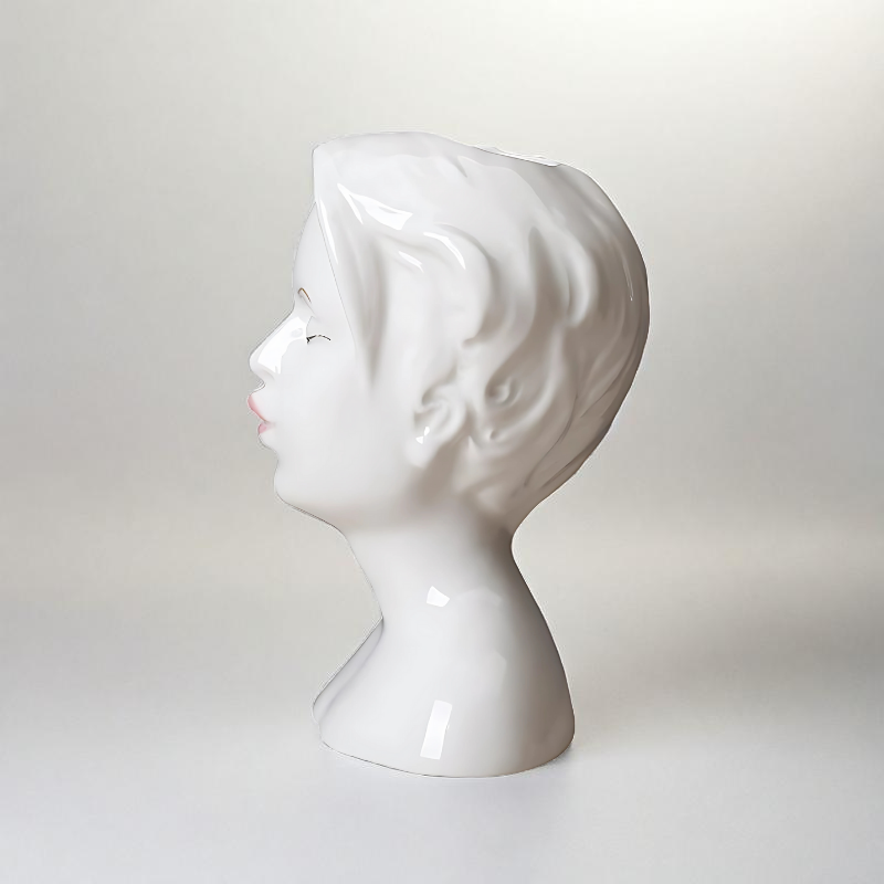 Vase Céramique visage blanc homme
