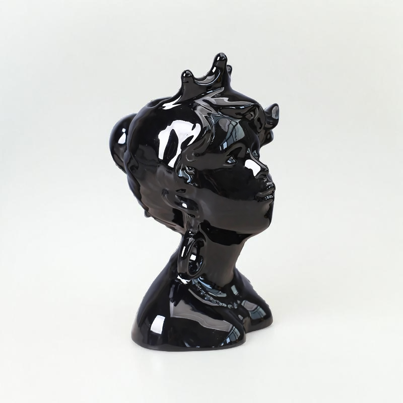 Vase Céramique visage noir femme