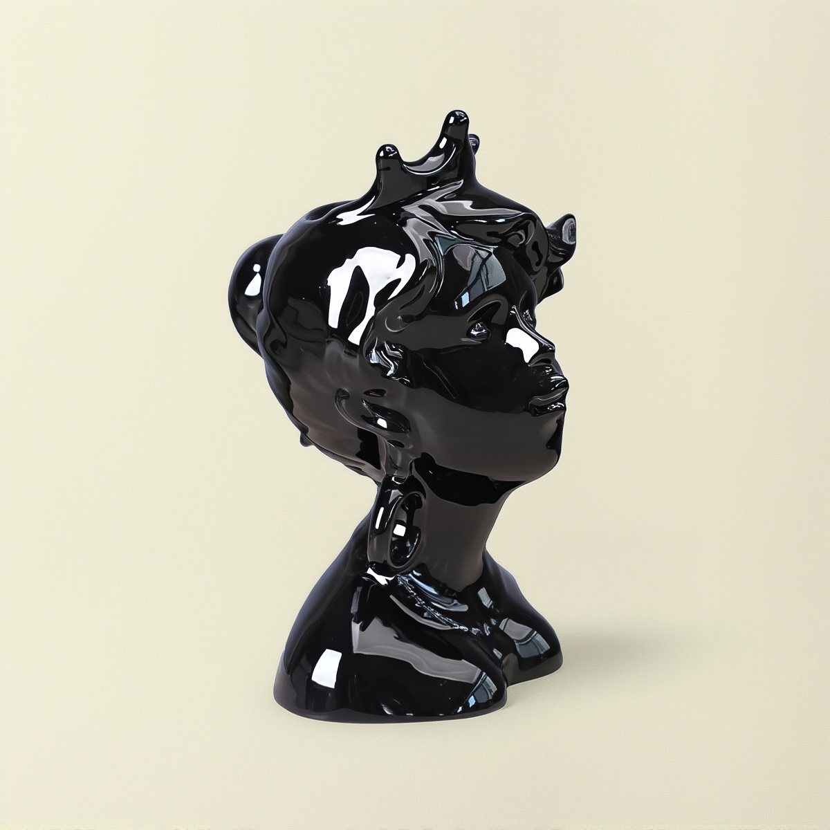 Vase Céramique visage noir femme