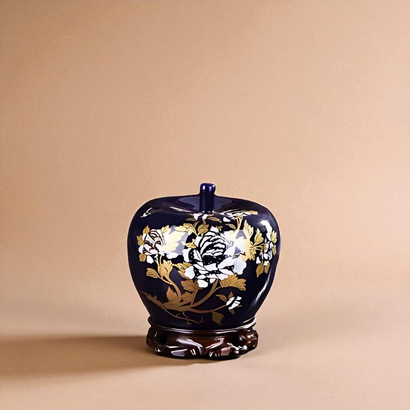 Vase chinois en porcelaine Bleu foncé type 6
