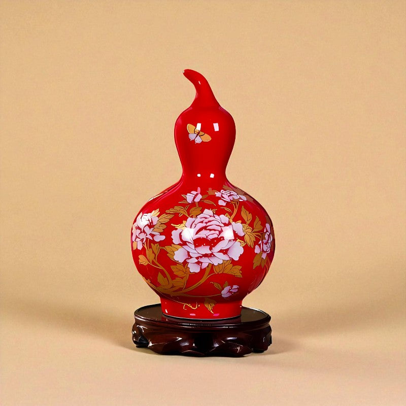 Vase chinois en porcelaine rouge type 10