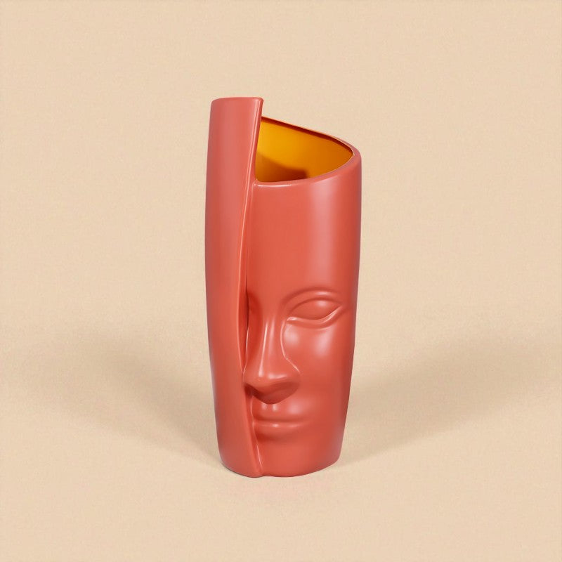 Vase demi visage caché rouge