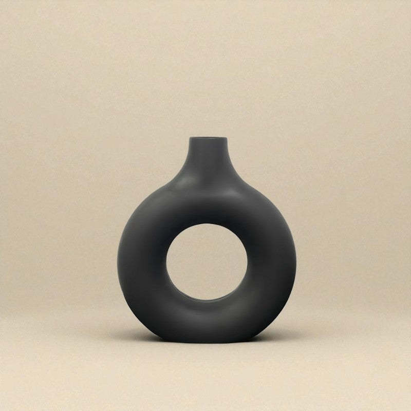 Vase donut noir M