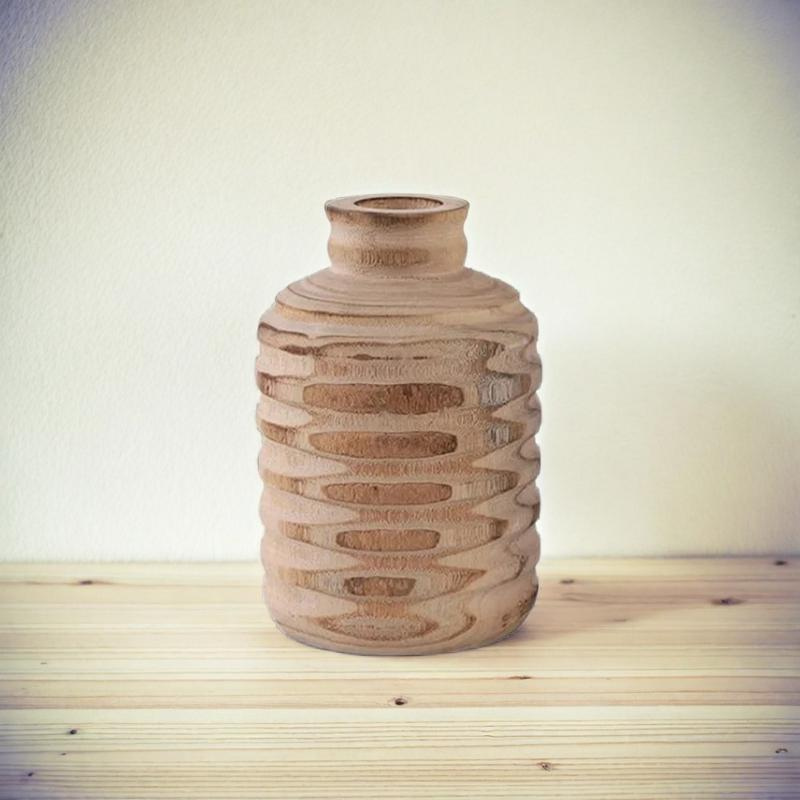 Vase en bois rainure taille S