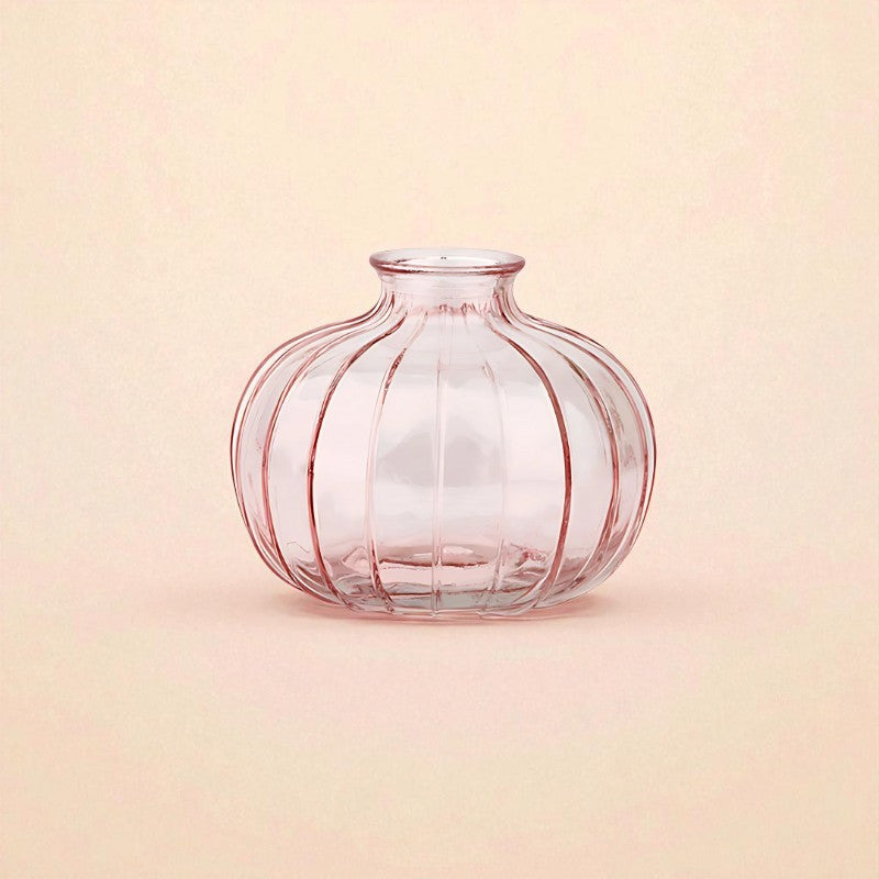 Vase en verre ambre citrouille