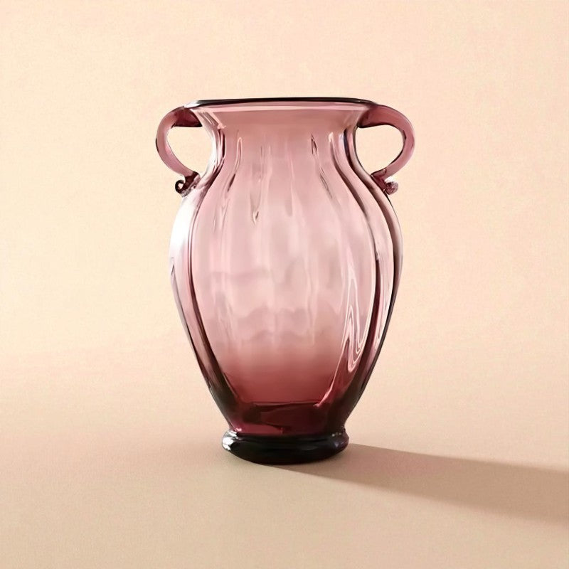 Vase en verre amphore ambre taille L