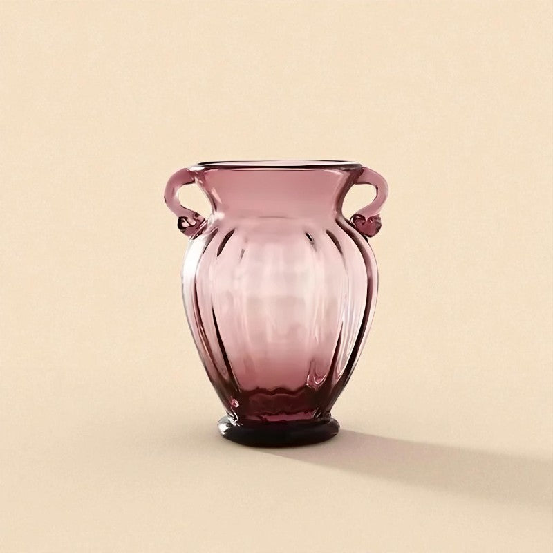 Vase en verre amphore ambre taille S