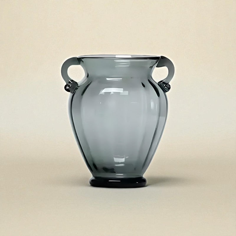 Vase en verre amphore noir taille M