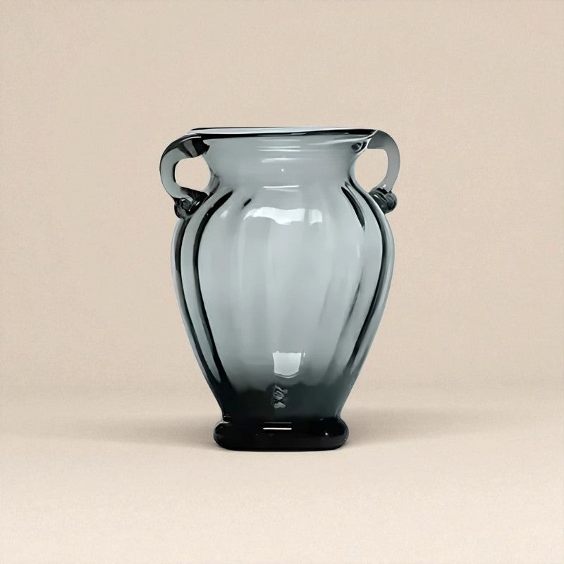 Vase en verre amphore noir taille S