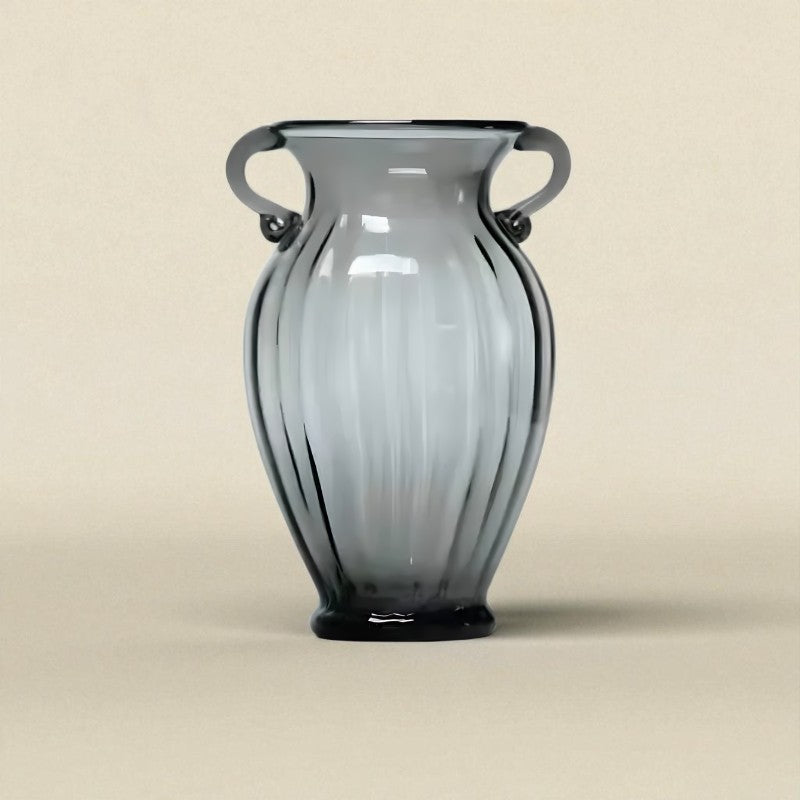 Vase en verre amphore noir taille XL