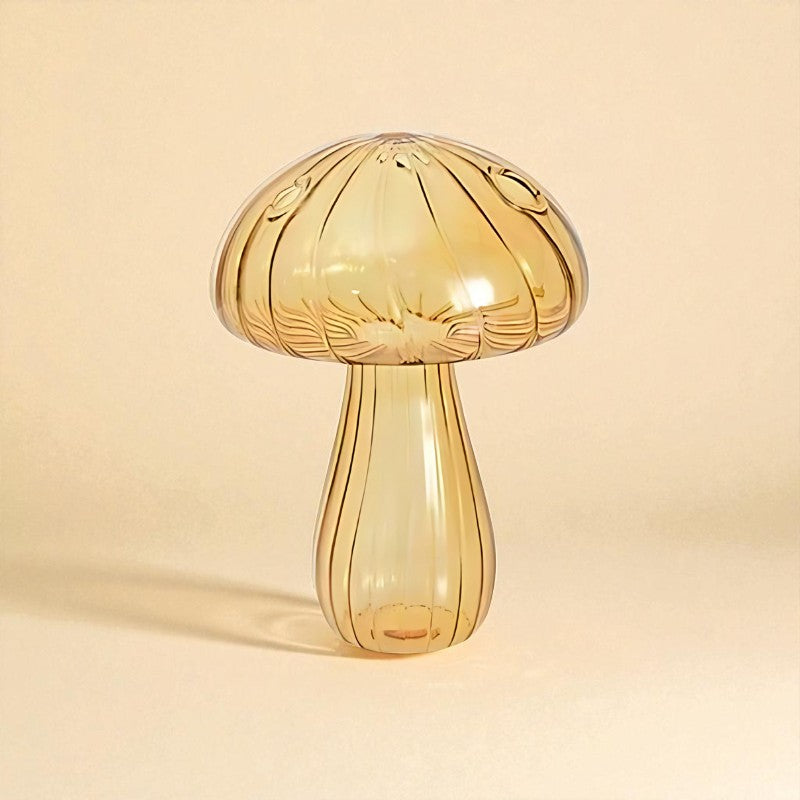 Vase en verre champignon orange type 2