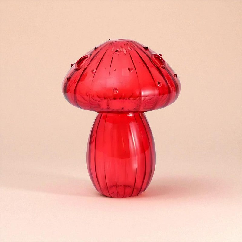 Vase en verre champignon rouge type 1
