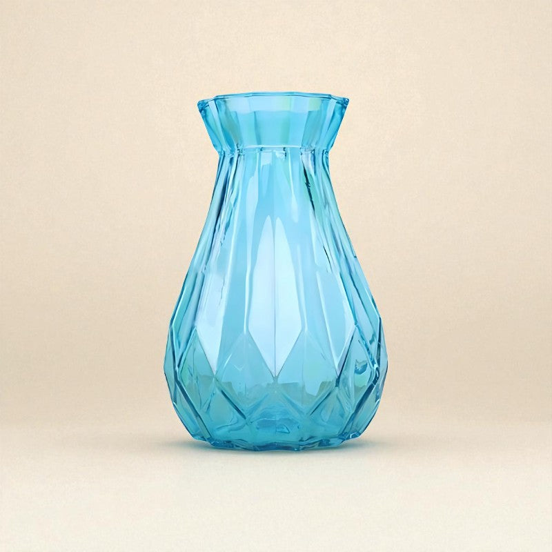 Vase en verre conique bleu ciel