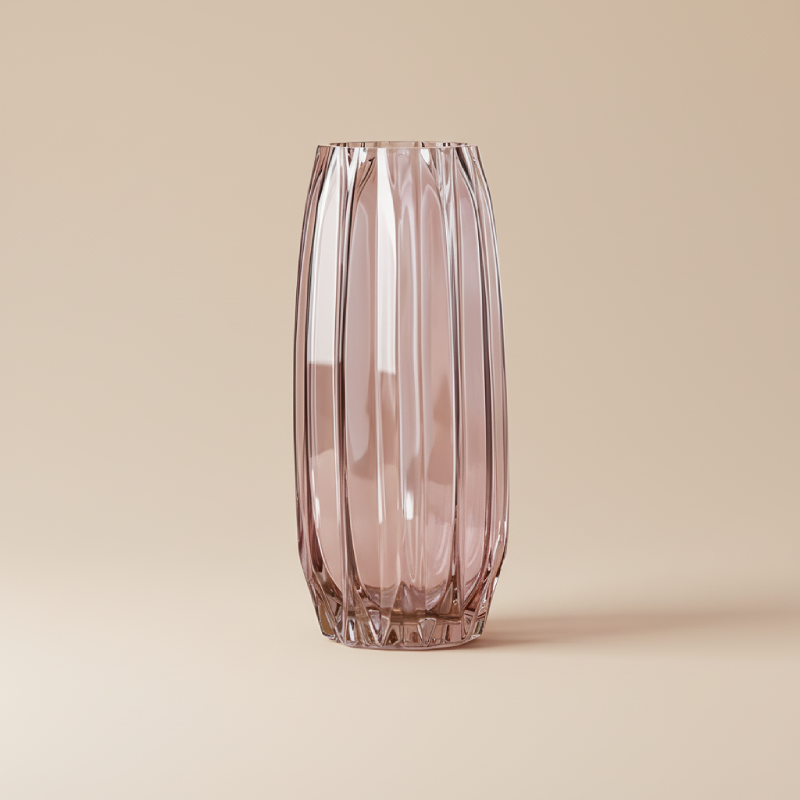 Vase en verre nordique rose taille L