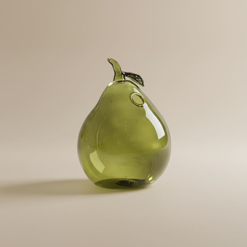 Vase en verre poire vert