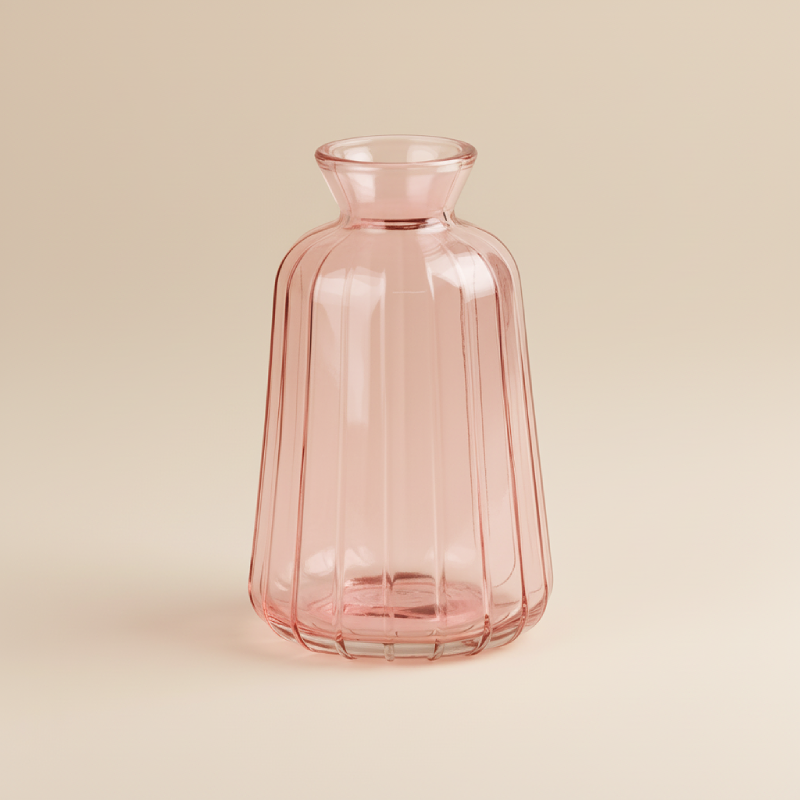 Vase en verre rose type 1