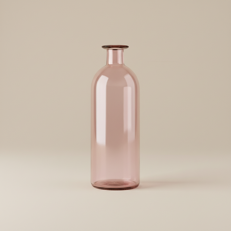 Vase en verre transparent marron bouteille taille L