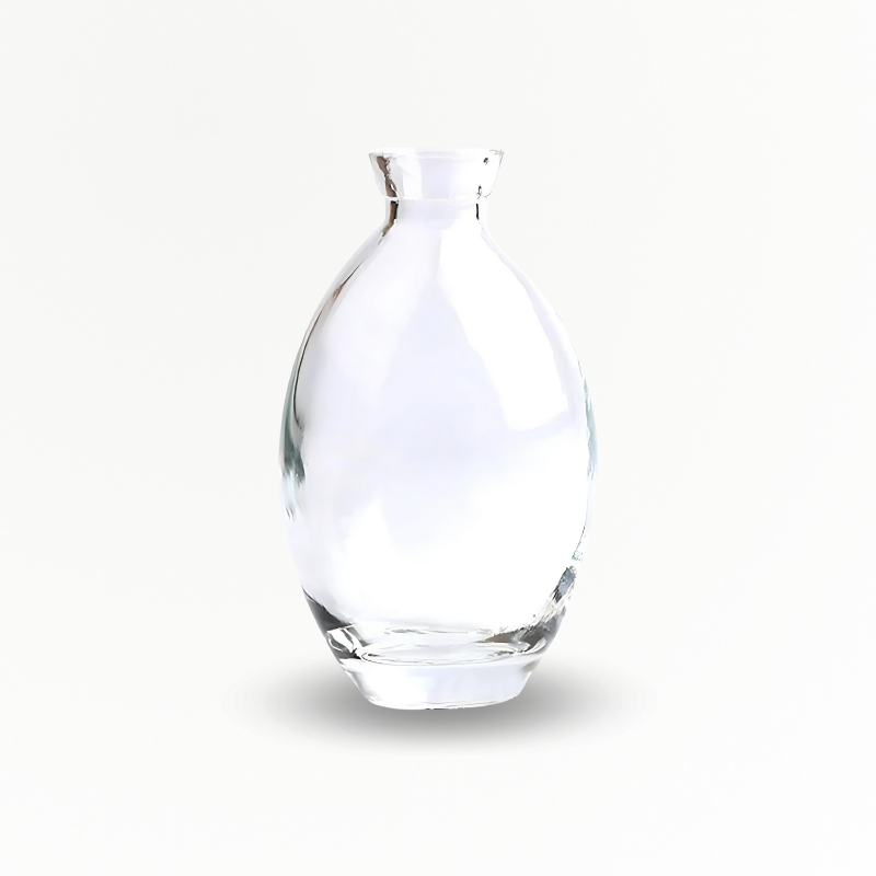 Vase en verre transparent ovale