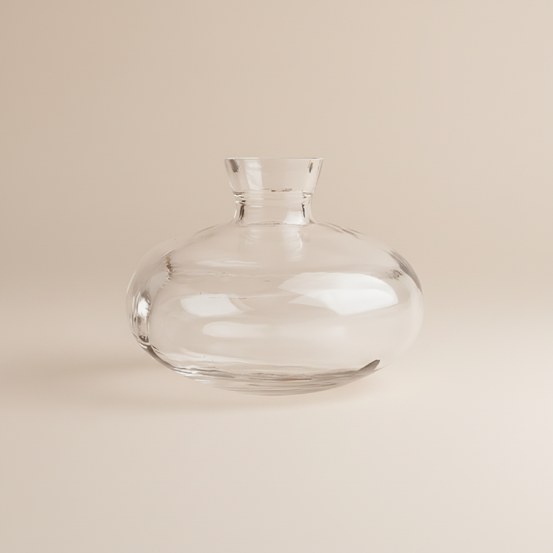 Vase en verre transparent soucoupe
