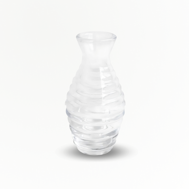Vase en verre transparent vague