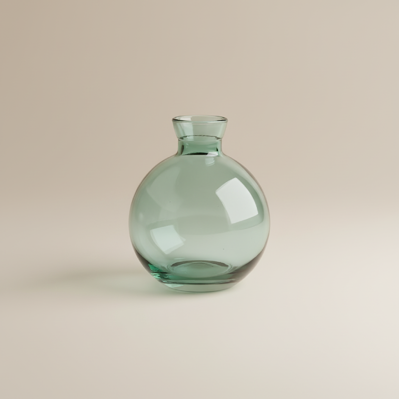 Vase en verre vert