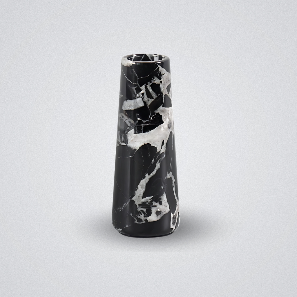 Vase marbre napoléon noir conique
