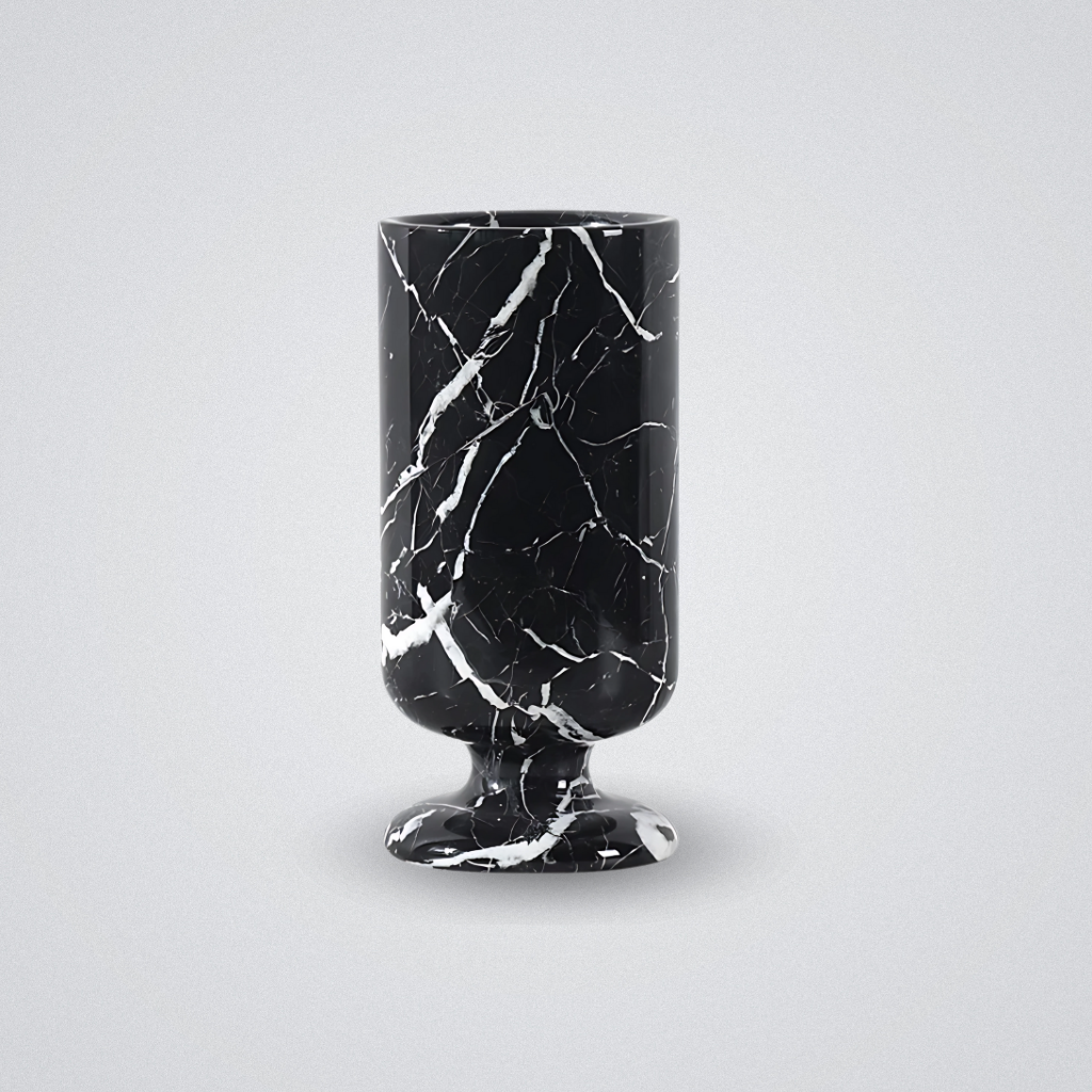 Vase marbre napoléon noir type verre taille L