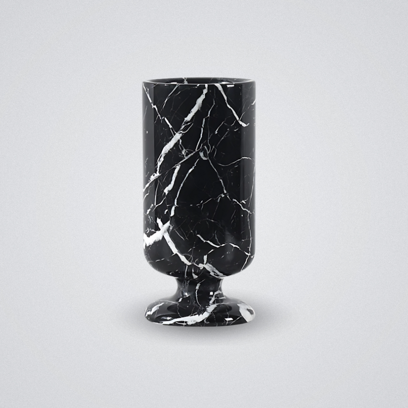 Vase marbre napoléon noir type verre taille M