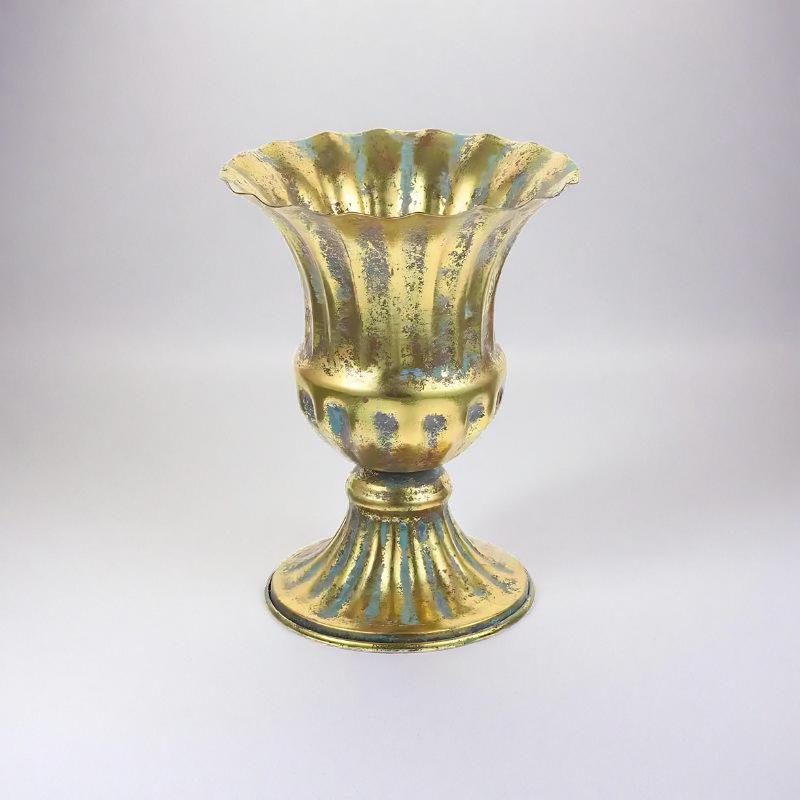 Vase métal vintage dorée