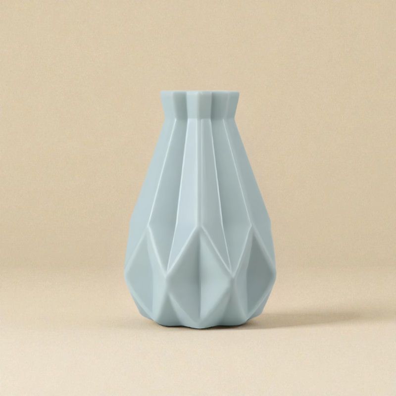 Vase origami conique vert