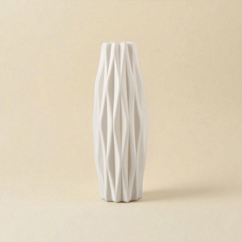 Vase origami cylindrique blanc