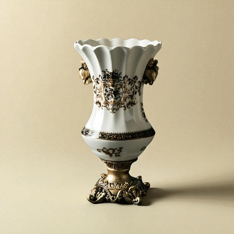 Vase porcelaine tulipe doré