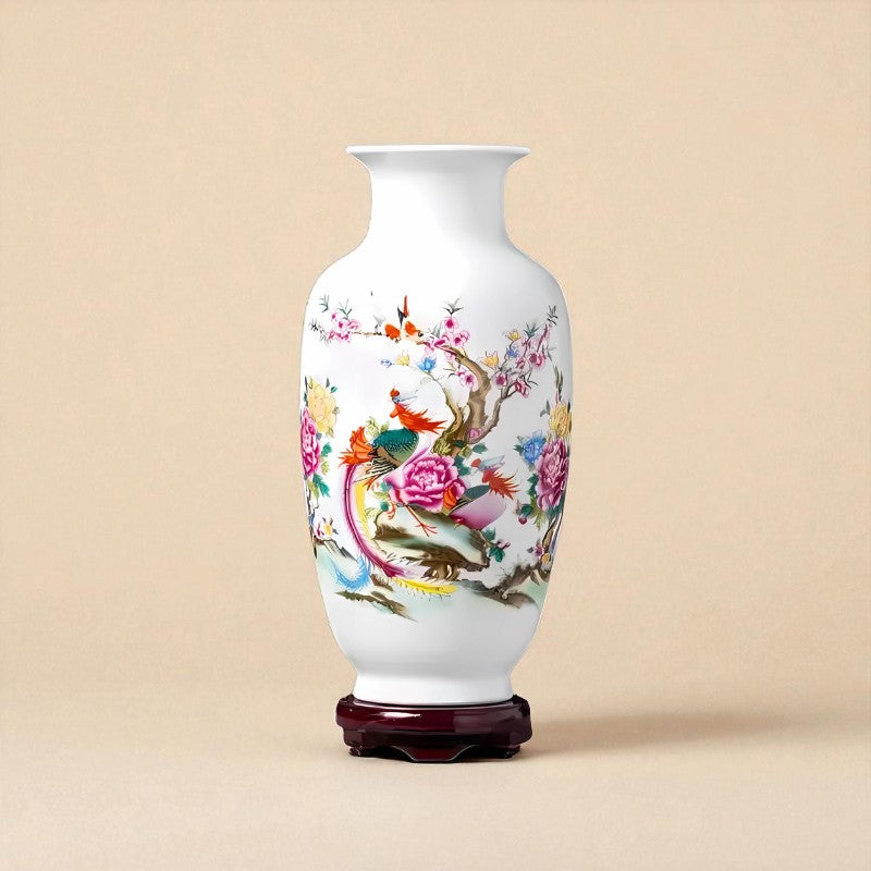 Vase vintage chinois fleur pivoine