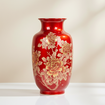 Vases en céramique rouge – Motifs floraux élégants d’inspiration asiatique L'univers-du-vase