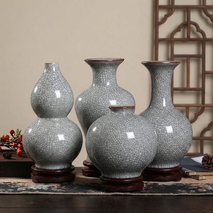 Collection vases céramique craquelée