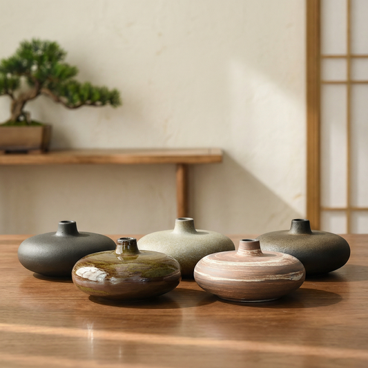 Collection vases céramique japonais zen