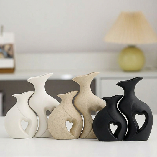 Collection vases céramique scandinave cœur