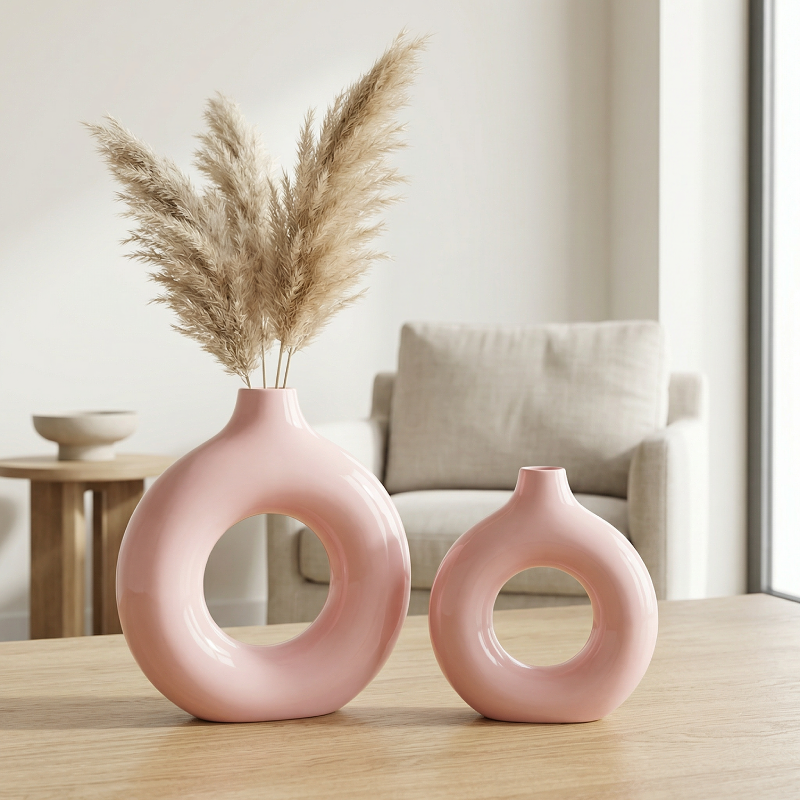 Vases en céramique design circulaire – Style minimaliste moderne