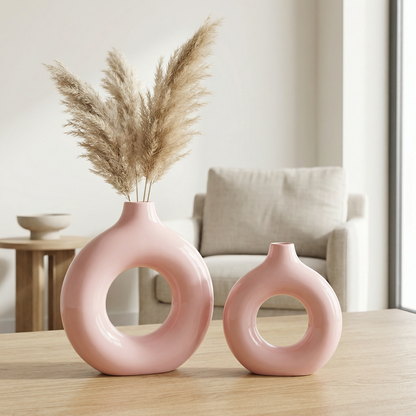 Vases en céramique design circulaire – Style minimaliste moderne