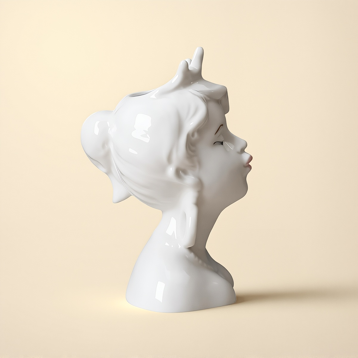Vase Céramique visage blanc femme