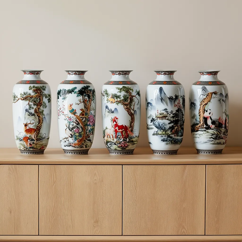 Vase ceramique decor chinois