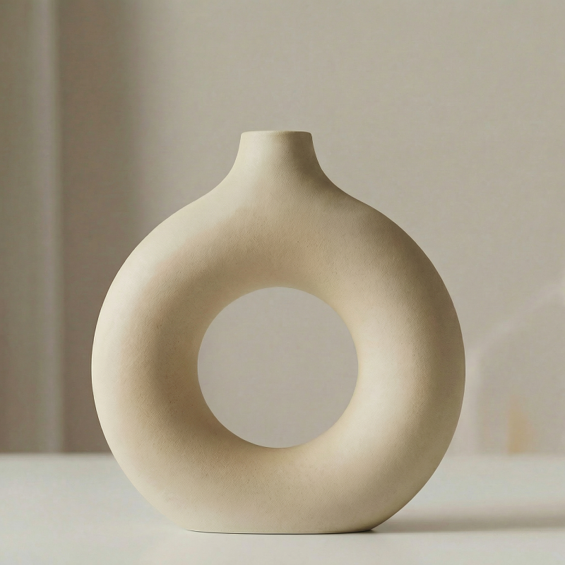 Vases en céramique design circulaire – Style minimaliste moderne