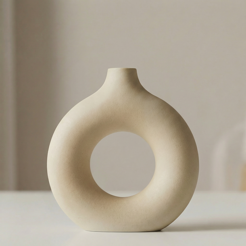 Vases en céramique design circulaire – Style minimaliste moderne