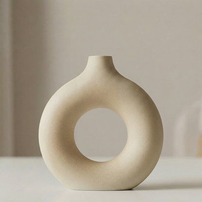 Vases en céramique design circulaire – Style minimaliste moderne