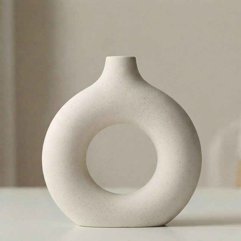Vases en céramique design circulaire – Style minimaliste moderne