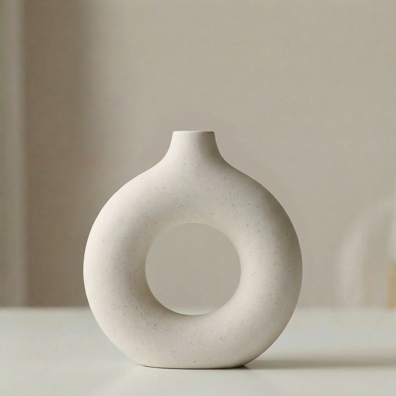 Vases en céramique design circulaire – Style minimaliste moderne