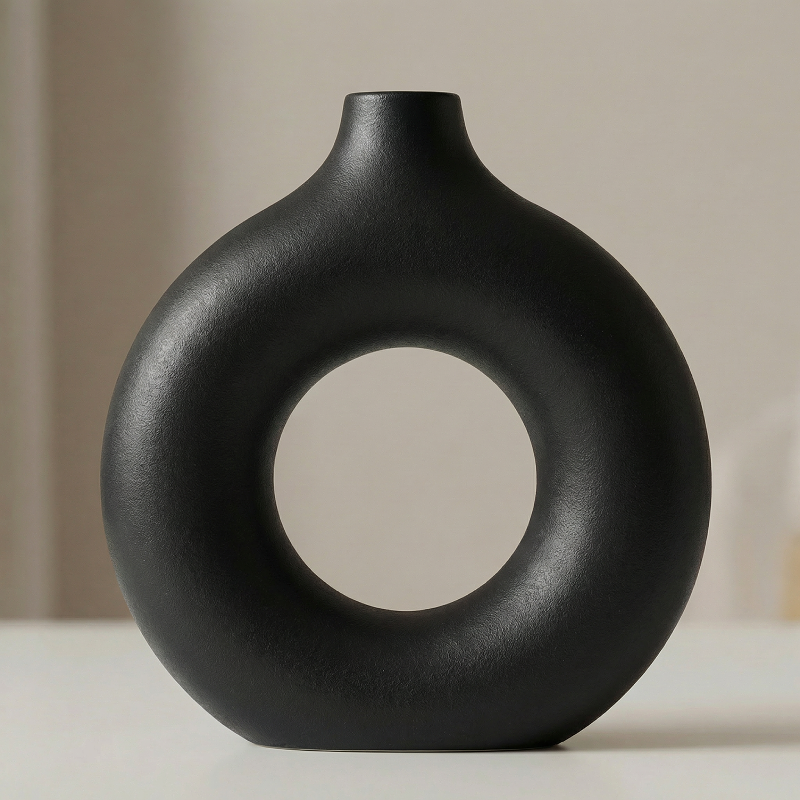 Vases en céramique design circulaire – Style minimaliste moderne