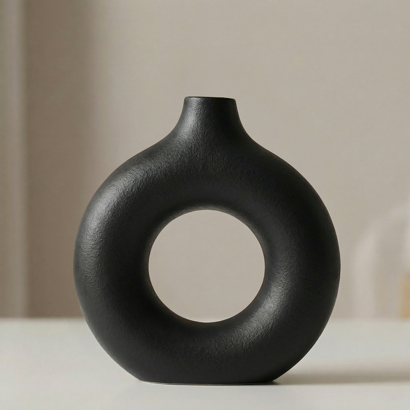 Vases en céramique design circulaire – Style minimaliste moderne