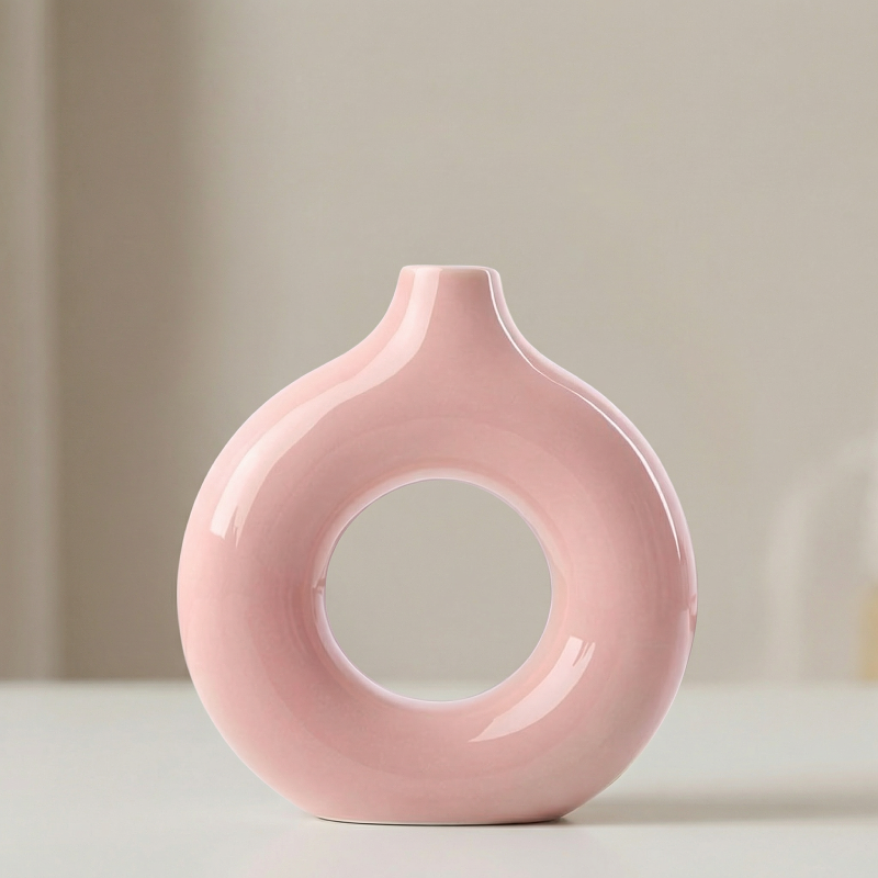 Vases en céramique design circulaire – Style minimaliste moderne