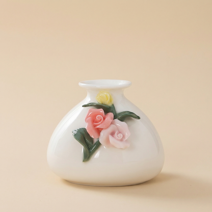 Vases en céramique roses en relief – Collection décorative élégante